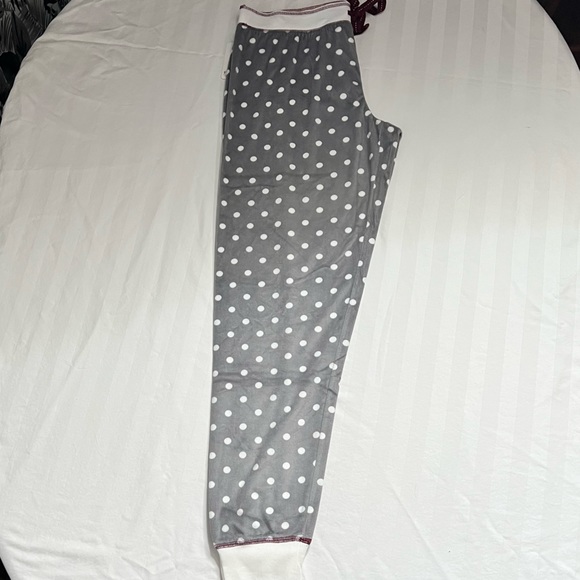 Pj Salvage Velour Lounge/PJ Pant. Grey with White Polka Dots and Port Trim, Lg. - Picture 9 of 16